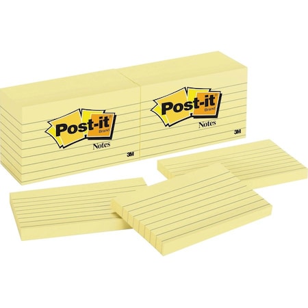 POST-IT Notes, Postit, 3X5, 12Pk, Lined Pk MMM635YW